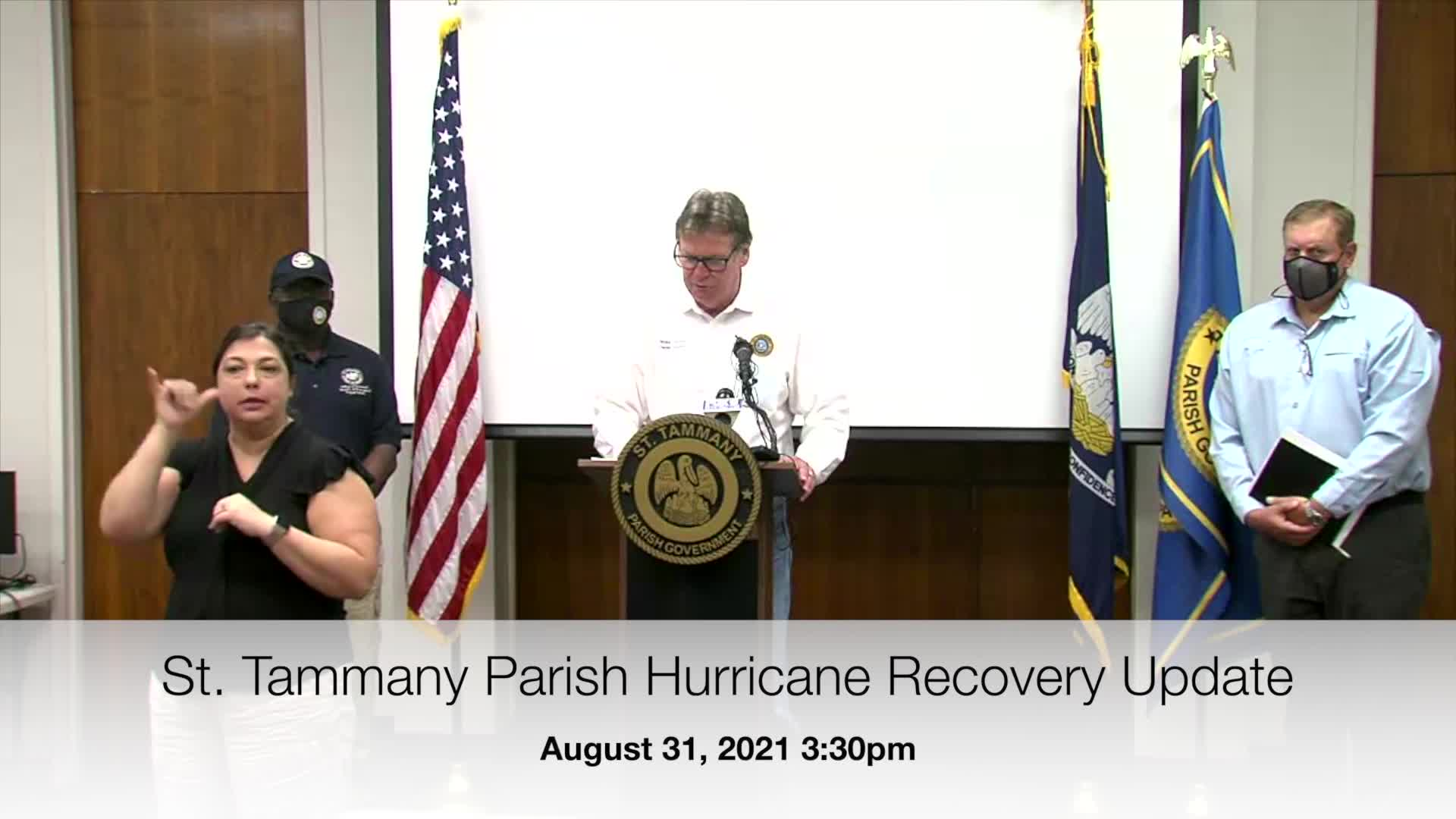 St. Tammany Parish Hurricane Recovery Information 3:30 PM August 31, 2021