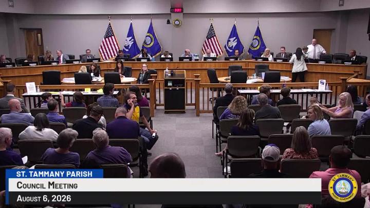 Thumbnail image for St. Tammany Parish Council Meeting August 6, 2026